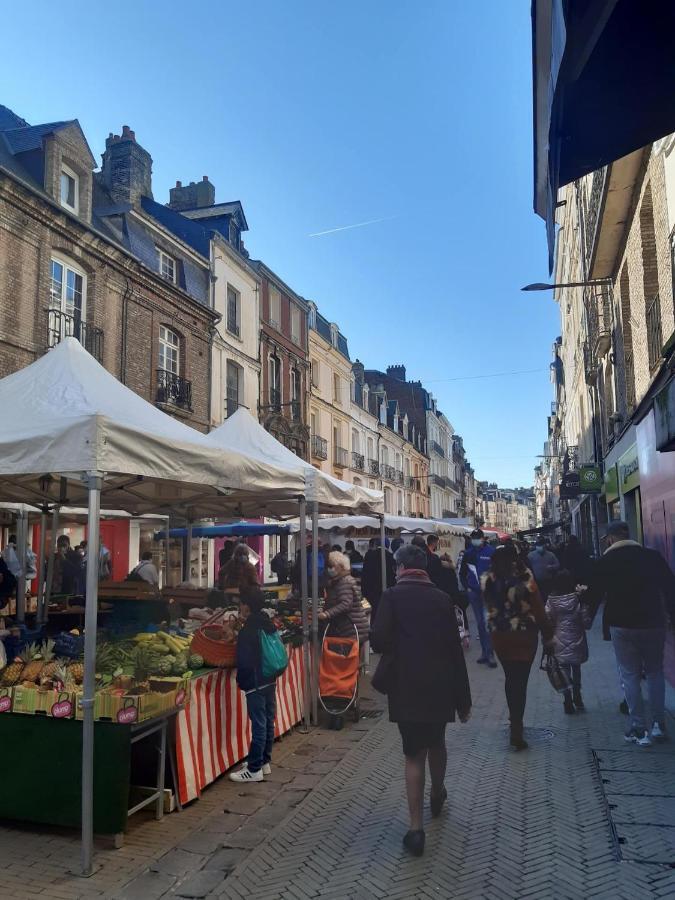 Avec JARDINET sans vis à vis Plein centre ville au RDC 350m de la plage Dieppe Esterno foto